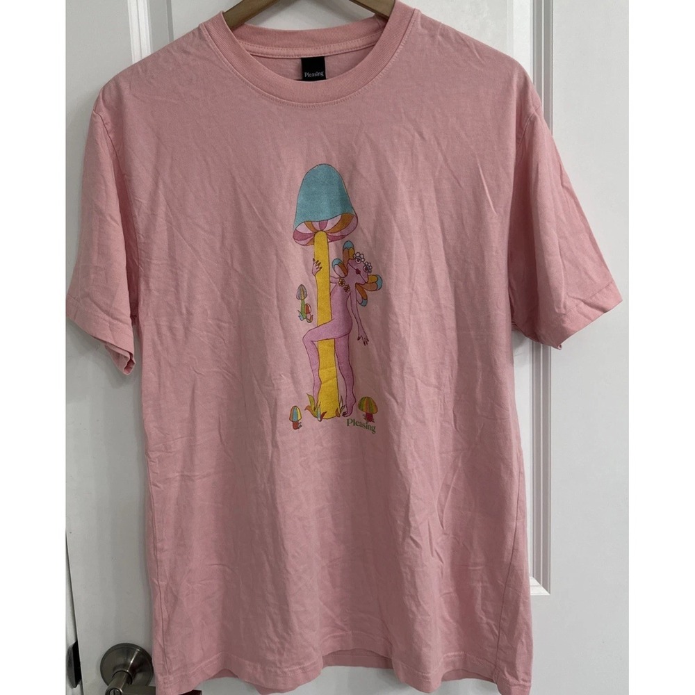 Harry Styles Sze Medium Pleasing "Shroom Bloom" Frog Mushroom T-shirt Blush Pink